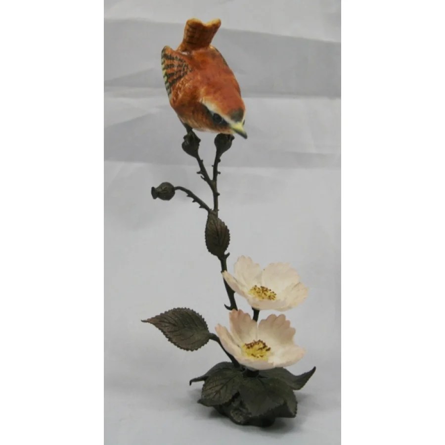 Royal Worcester Wren Porcelain on Bronze Figure